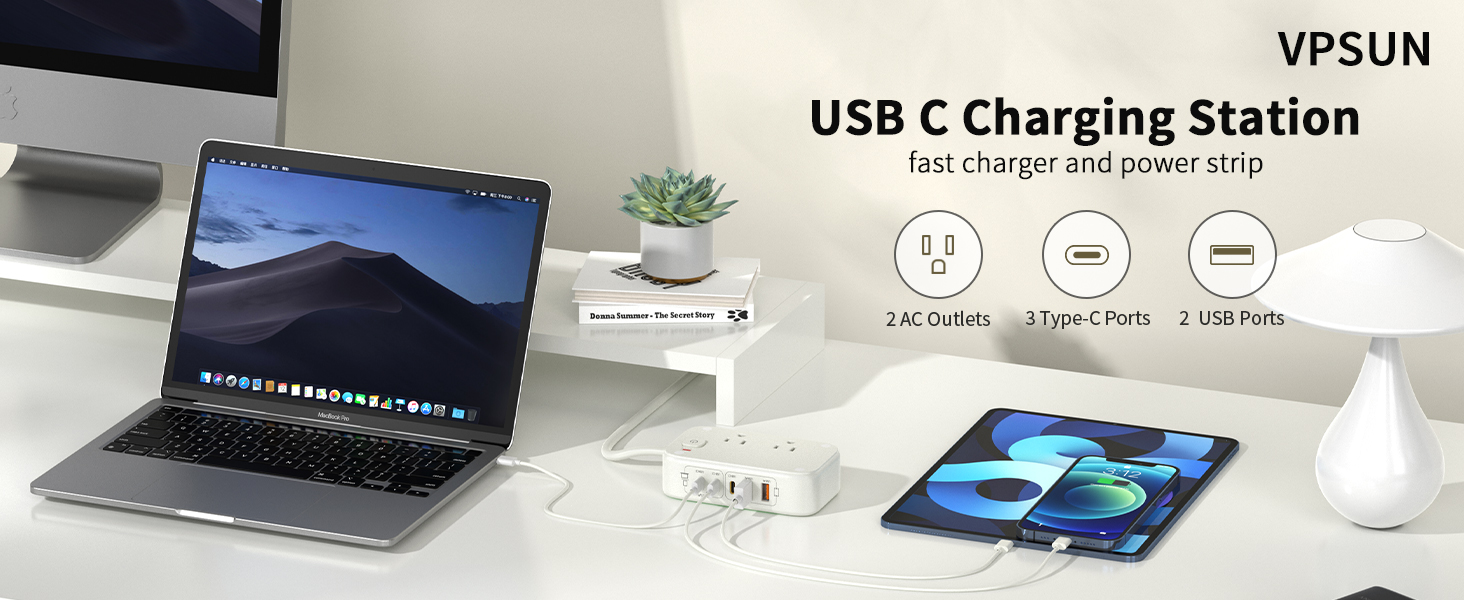Power Strip with USB C Ports