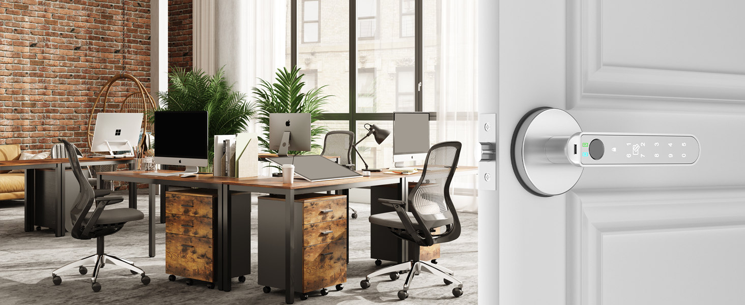 Office Door Lock Silver