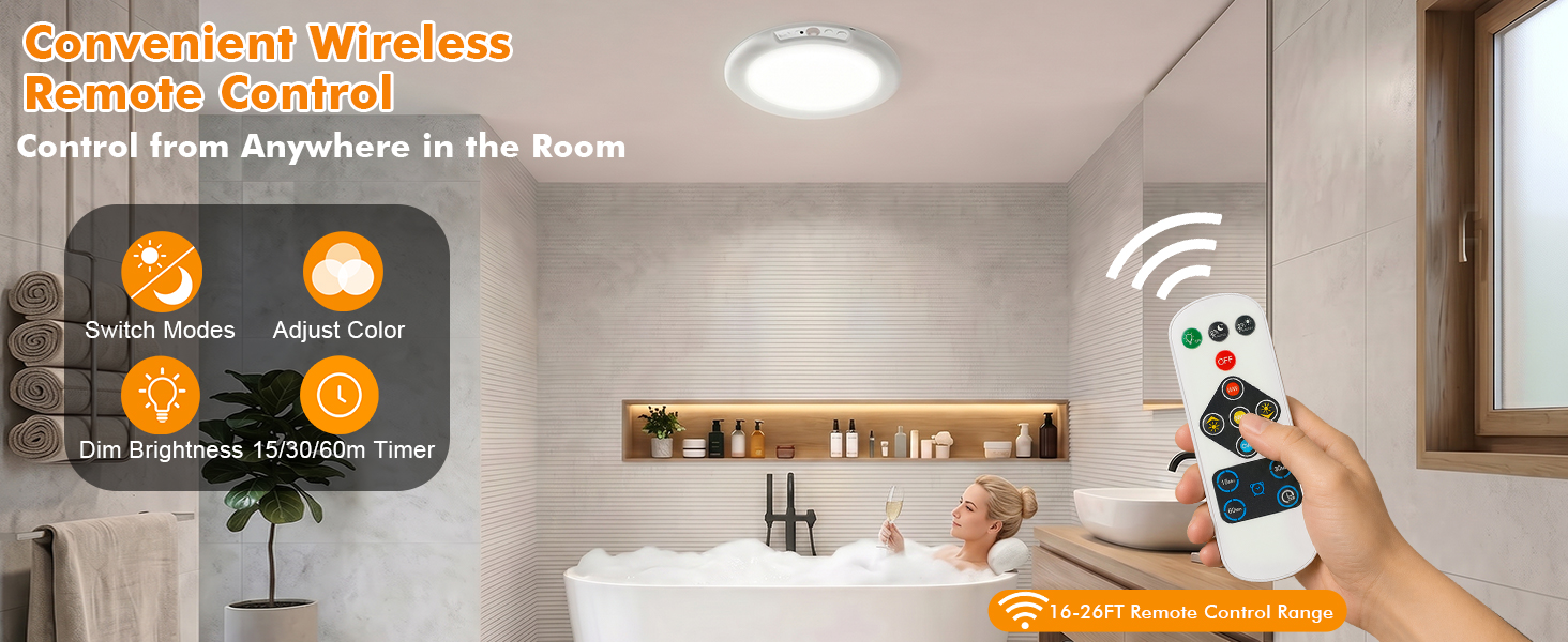 Rechargeable Ceiling Light, Magnetic Motion Sensor Ceiling Lights Wireless Battery Operated