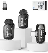 Wireless Mini Lavalier Microphones for iPhone iPad Android with Charging Case, USB C Lapel Mic wi...