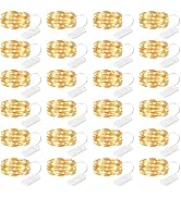 Brightown 24 Pack Fairy Lights Battery Operated String Lights - 7 ft 20 LED Mini String Lights Wa...
