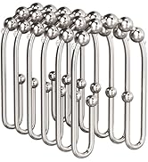 AmazerBath Shower Curtain Hooks, Metal Shower Curtain Rings Rust Proof, Double Sided Shower Curta...
