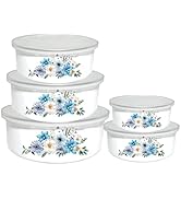 Mixing Bowls Sets for Kitchen Serving Fruit Cereal Ice Cream Salads Prepared Bowls 5 pieces with ...