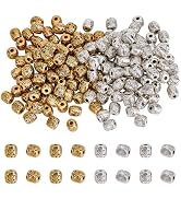PH PandaHall 200pcs 2 Colors Tibetan Style Spacer Beads 6x6mm Column Alloy Beads Tube Metal Space...