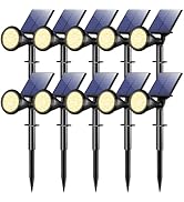 WELALO Solar Spot Lights Outdoor Waterproof IP65, 10 Pack 4 Lighting Modes Solar Powered Landscap...