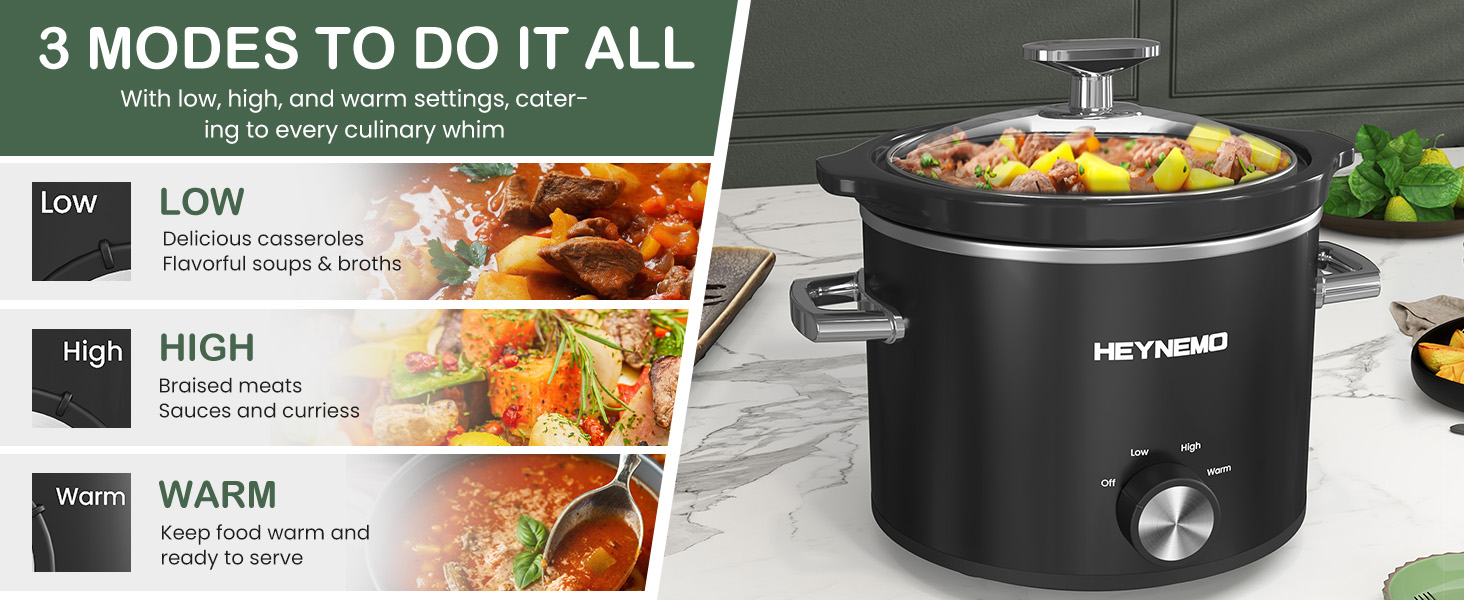 2 QT Small Slow Cooker