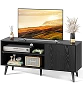 WLIVE TV Stand for 55 Inch TVs, Entertainment Center with Storage Cabinet, Mid-Century TV Stands ...