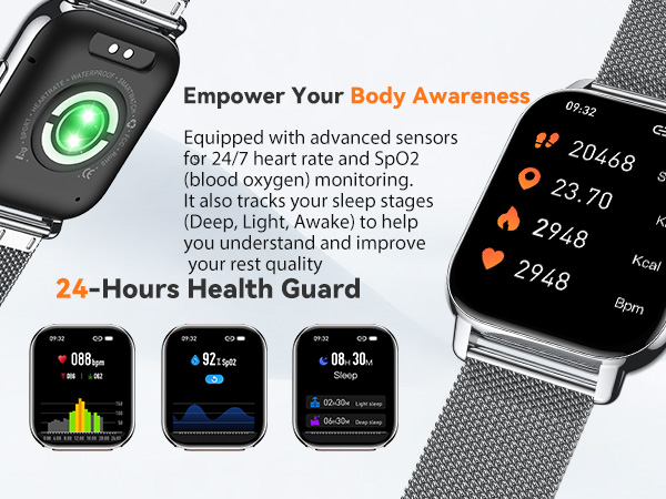 android smart watch; heart rate monitor watch; Blood oxyage watch; Step tracker