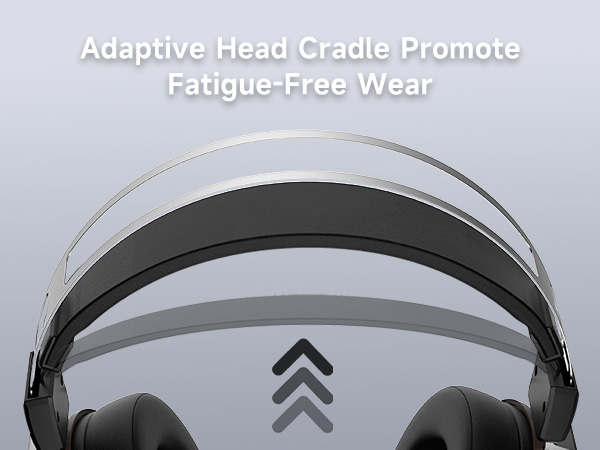 adaptive head cradle, fatigue-free fit, flexible support, wired over ear studio headphones