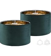 GO&amp;SO Green Velvet Lamp Shades Set of 2 Large Drum Mirror Reflect,16" x16"x 10"(1.65" Spider,E27 ...