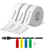 NIIMBOT D11 D110 Label Maker Tape Adhesive White Label Paper 0.47" X 4.29" (12.5 X 109mm) 65 Labe...