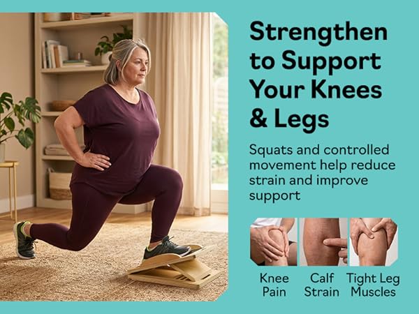 Slant board for squats used to reduce knee pain and improve leg strength