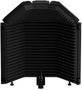 XTUGA MIS01 Recording Microphone Isolation Shield, 3 Panels Soundproof Foam | High Density Pop Fi...