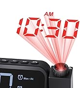 Roxicosly Projection Alarm Clock for Bedroom | Projects Time on Wall Ceiling | Ultra Clear Large ...