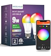 ANGELHALO Smart Light Bulbs, Color Changing A19 LED Light Bulb, Work with Alexa and Google Assist...
