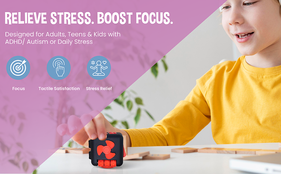 appash fidget cube, life style use, stress &amp;amp;amp; Anxiety Relief, ADHD/autism, 9 features for focus