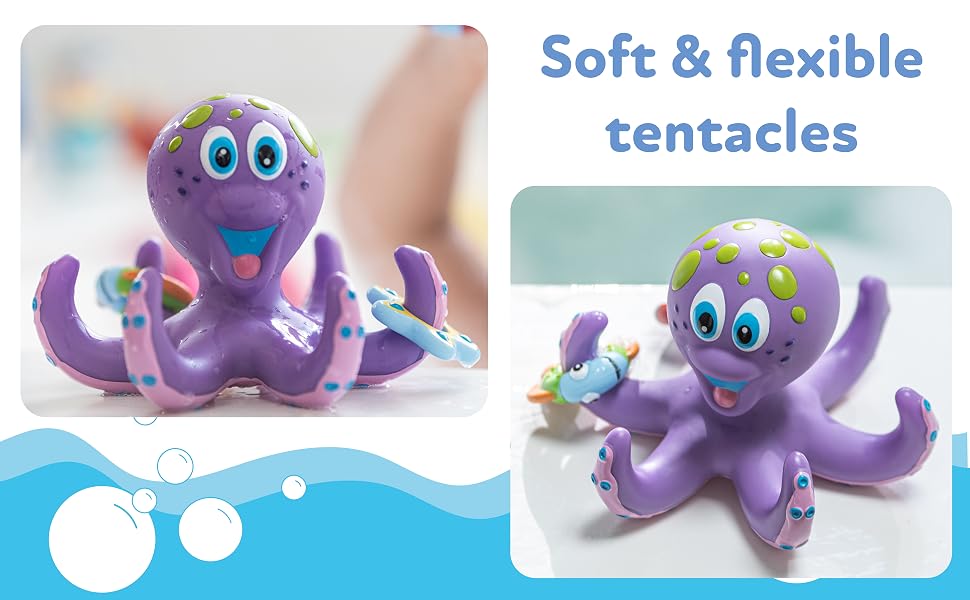 bath time, octopus toy, bath toy, nuby
