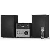 Compact Micro Hi-Fi Stereo System with CD Player, Bluetooth, FM Radio, USB Playback, Aux-Input & ...