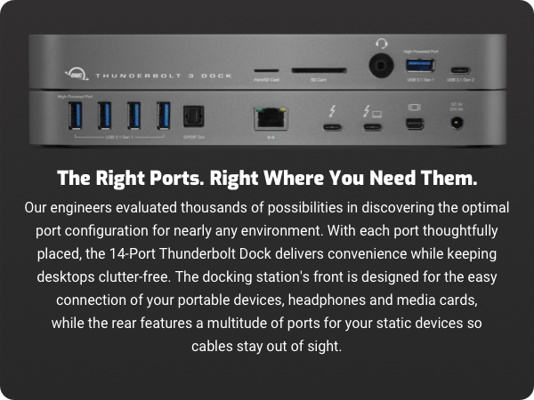 OWC 14-Port Thunderbolt Dock- port description