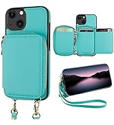 Bocasal RFID Blocking Wallet Case for iPhone 14 iPhone 13, Adjustable Crossbody Zipper Purse Case...