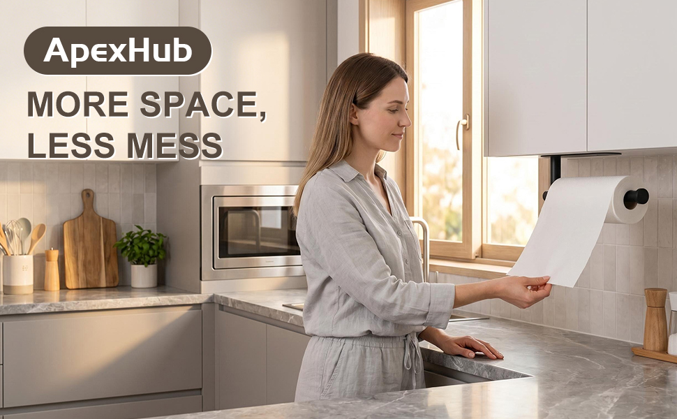 Paper Towel Holder, More Space, Less Mess
