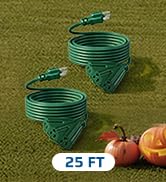 DEWENWILS 25 FT Green Outdoor Tri-Tap Extension Cord Splitter,Halloween Weatherproof 16/3 SJTW Po...
