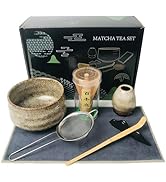 AIYICIII Japanese Matcha Tea Set(7pcs),Matcha Whisk Set-Matcha Whisk And Bowl, Whisk Holder, Matc...