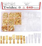 Twidec/640Pcs 2.8/4.8/6.3mm Quick Splice Male and Female Wire Spade Connector Crimp Terminal &amp; Bu...