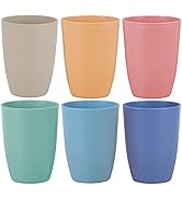 LuckyZone Wheat Straw Reusable Cup (12 oz) - Unbreakable Drinking Glasses Sets - Dishwasher Safe ...