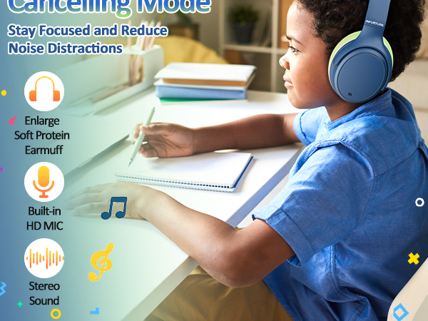 wired kids headphones USB C