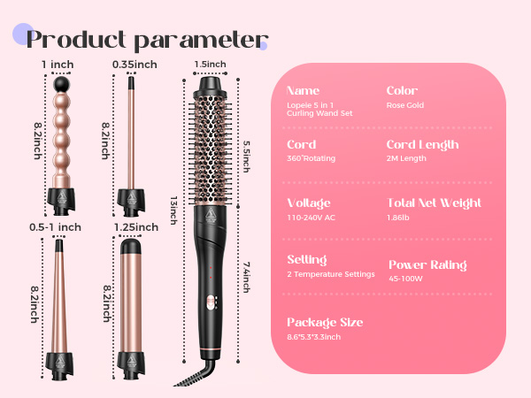5 in 1 Curling Wand Set