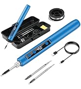 Cordless Soldering Iron Kit - 1100mAh USB Rechargeable Portable Cordless Soldering Gun - LCD Digi...