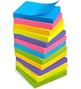 OHOME Sticky Notes - 12 Pads, 3”x3” - Colorful Self-Stick Post Notes Bulk - School Supplies | Tea...