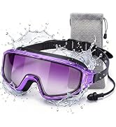 Rantizon 2026 New Swim Goggles, Wide View Swimming Goggle for Adult, Anti Fog &amp; UV Leak Proof Gog...