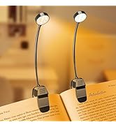 KTEBO 2 Pack 10 LED Rechargeable Book Light for Reading in Bed - Eye Caring 3 Color Temperatures,...