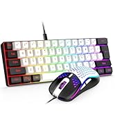 RedThunder 60% Gaming Keyboard and Mouse Combo, Ultra-Compact 61-Key RGB Backlit Mini Keyboard, L...