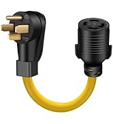 LAZMUMI Generator Transfer Switch Adapter Cord, 14-50P Male to L14-30R Female, 50 Amp to 4 Prong ...