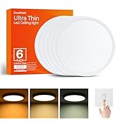 Dcvoltfield 6Pack LED Flush Mount Ultra Thin Ceiling Light Fixture 12Inch, 24W 2400LM, Dimmable 3...