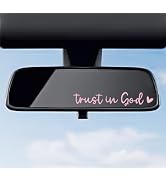 DXNQ 2 PCS Trust in God Rearview Mirror Decals, Automotive Vinyl Rear View Mirror Decorative Stic...