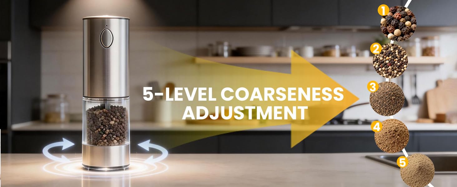 Electric Salt and Pepper Grinder Set