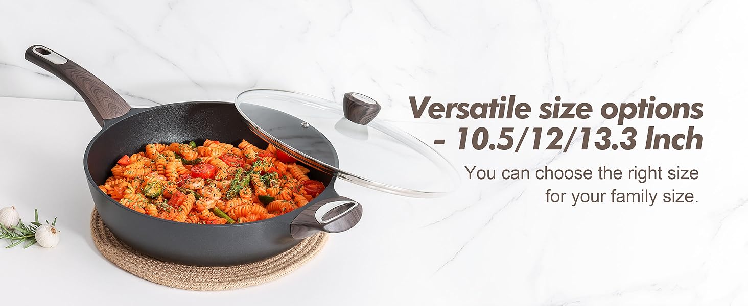 10.5 12 11 14 13 inch frying pan with lid