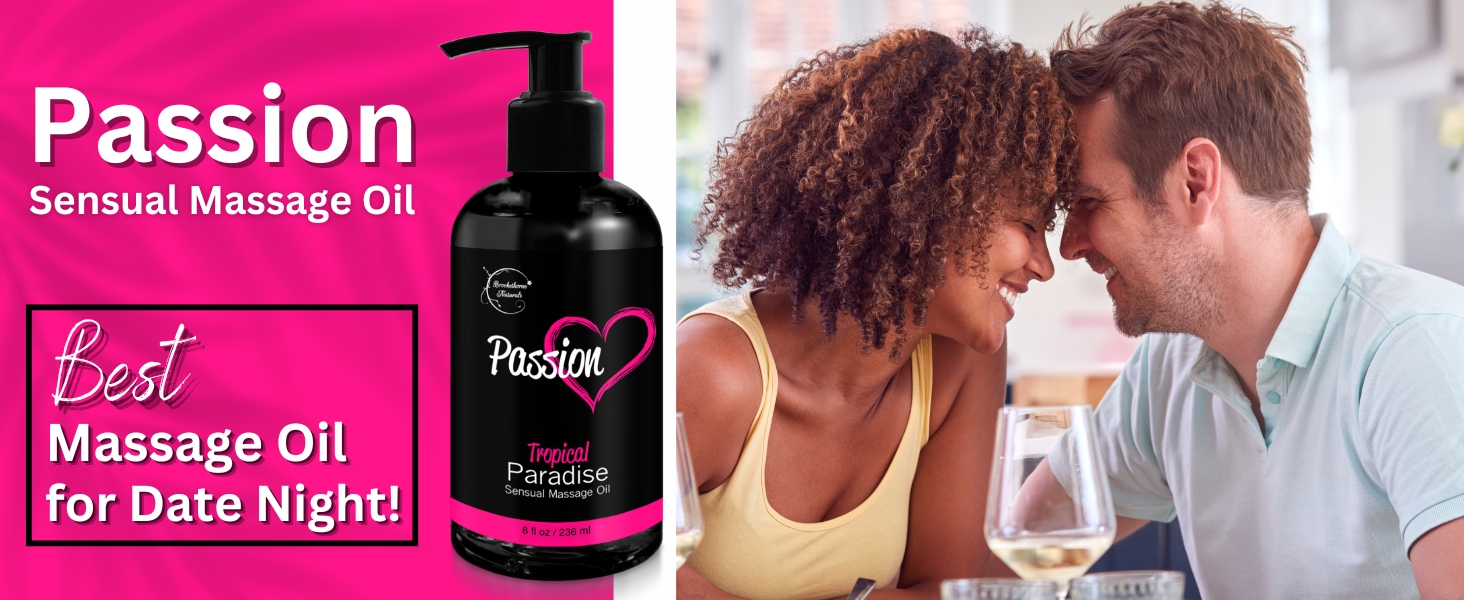 Happy couple with passion massage oil - the best massage oils for date night