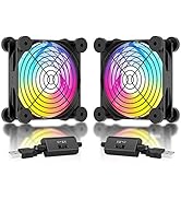 upHere N12U07 120mm Automatic Rainbow Spectrum USB Fan with 3 Adjustable Wind speeds Compatible f...