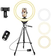Torjim 14'' Ring Light with Tripod Stand, LED Selfie Ring Light with Stand and Phone Holder, Perf...