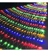 WATERGLIDE Outdoor Christmas Net Lights, 12FT x 5FT 360 LED Mesh String Light with 8 Lighting Mod...