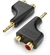 EMK 3.5mm to RCA Female 2-Pack RCA Female to Aux Audio Adapter HiFi Sound Headphone Jack Adapter ...