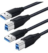 OKRAY USB A to USB B 3.0 Cable Superspeed Type A to B Male to Male Cable 6FT Nylon Braided USB-A ...