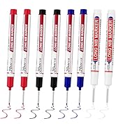LYXMYGS 8 PCS Long Head Deep Hole Marker Pens,20mm Long Nib Marker, Longs Nose Markers, Waterproo...
