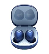 blue wireless earbuds