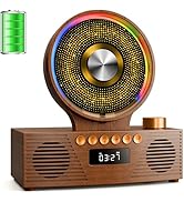 Retro Portable CD Player for Home Decor, CD Player with Speakers, Bluetooth/Battery/Remote, Deskt...